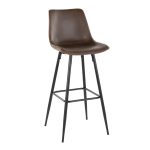 Durango 30 Inch Industrial Black Metal Espresso Barstools (Set of 2)
