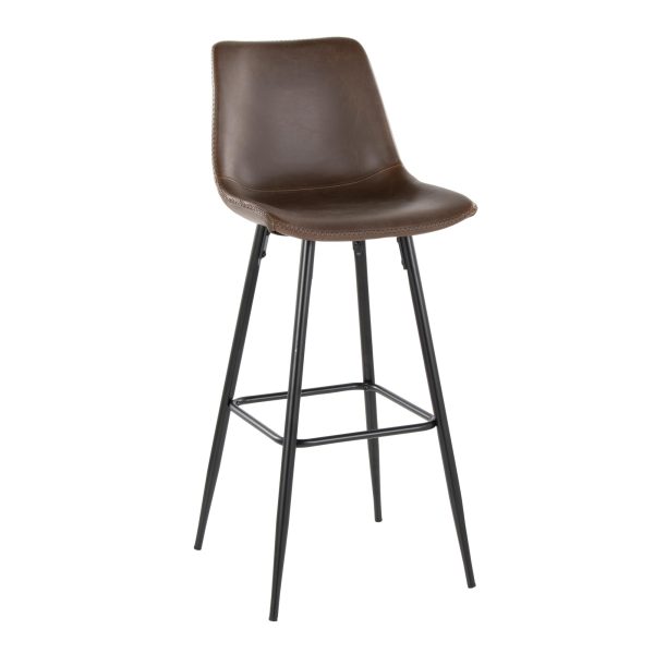 Durango 30 Inch Industrial Black Metal Espresso Barstools Set of 2 3