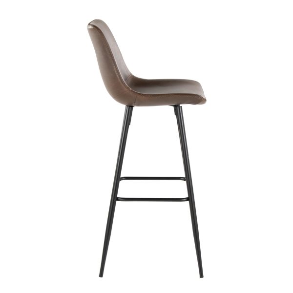 Durango 30 Inch Industrial Black Metal Espresso Barstools Set of 2 4