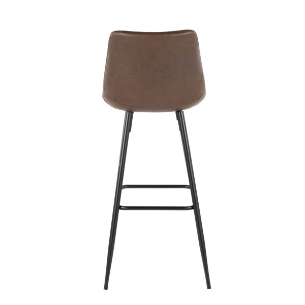 Durango 30 Inch Industrial Black Metal Espresso Barstools Set of 2 6