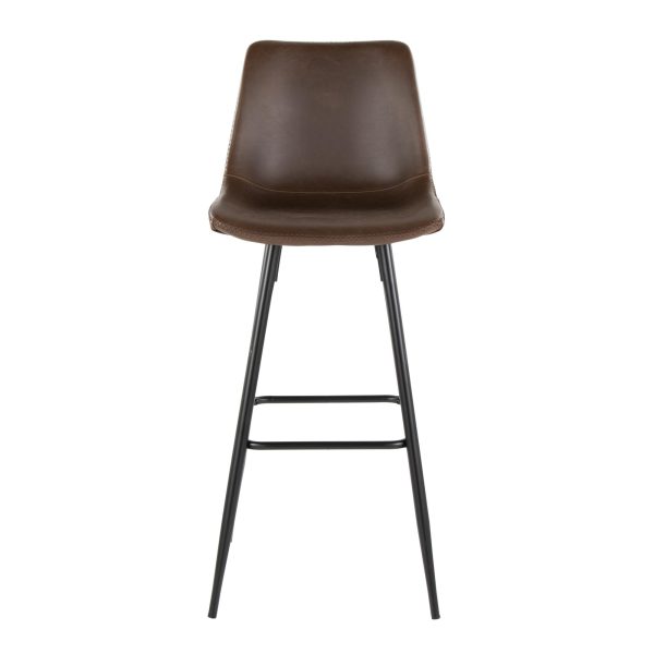 Durango 30 Inch Industrial Black Metal Espresso Barstools Set of 2 7