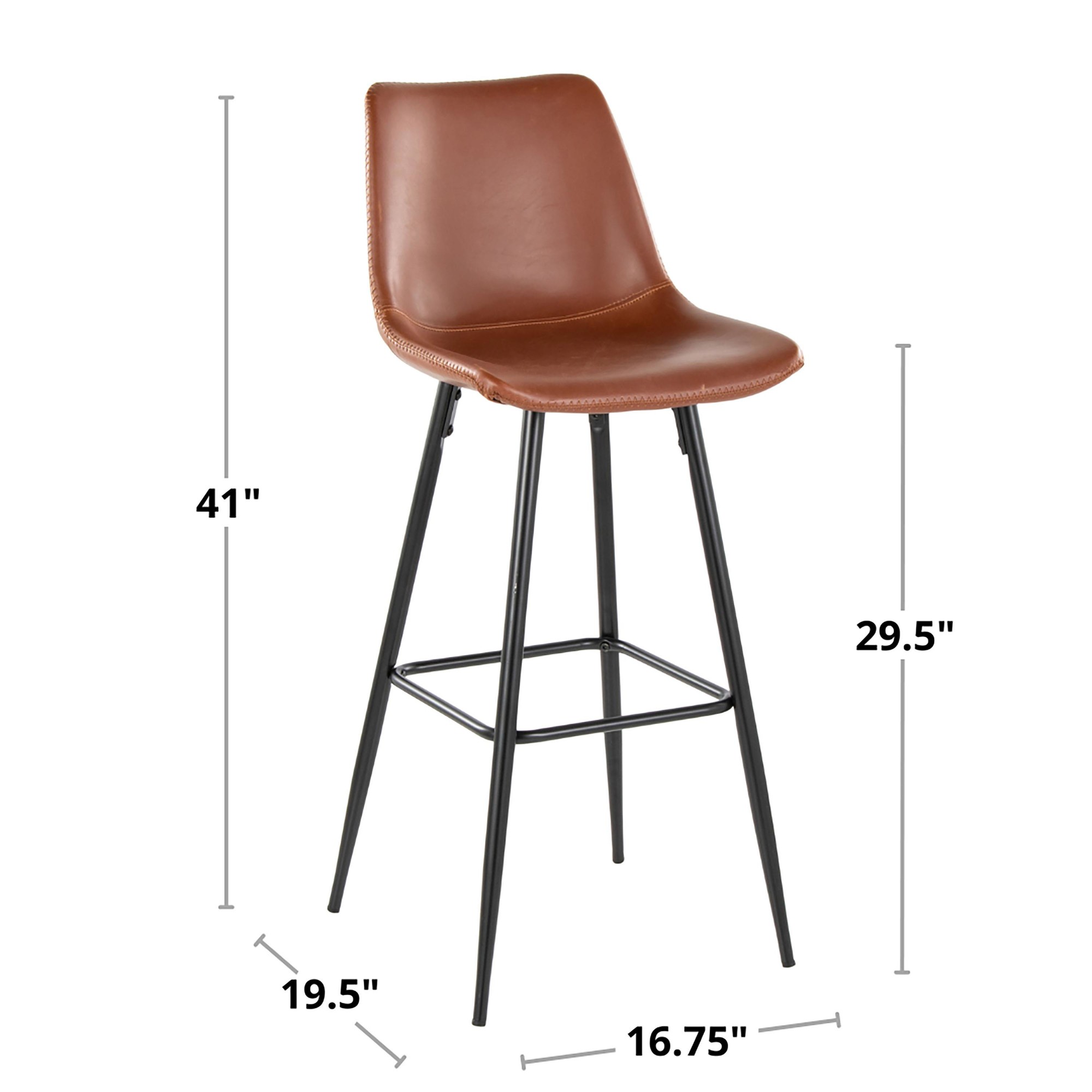 Durango 30 Inch Industrial Black Metal Espresso Barstools (Set of 2) 9 Durango 30 Inch Industrial Black Metal Espresso Barstools (Set of 2) - Image 9