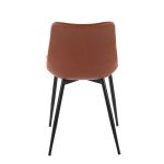 Durango Black Metal Cognac Faux Leather Dining Chairs (Set of 2)