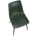 Durango Industrial Green Faux Leather Dining Chairs Black Metal (Set of 2) 24 Durango Industrial Green Faux Leather Dining Chairs Black Metal (Set of 2)
