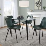 Durango Industrial Green Faux Leather Dining Chairs Black Metal (Set of 2) 14 Durango Industrial Green Faux Leather Dining Chairs Black Metal (Set of 2)