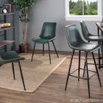 Durango Industrial Green Faux Leather Dining Chairs Black Metal (Set of 2) 16 Durango Industrial Green Faux Leather Dining Chairs Black Metal (Set of 2)