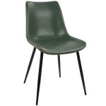 Durango Industrial Green Faux Leather Dining Chairs Black Metal (Set of 2) 19 Durango Industrial Green Faux Leather Dining Chairs Black Metal (Set of 2)
