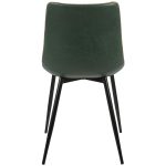 Durango Industrial Green Faux Leather Dining Chairs Black Metal (Set of 2) 22 Durango Industrial Green Faux Leather Dining Chairs Black Metal (Set of 2)