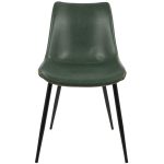Durango Industrial Green Faux Leather Dining Chairs Black Metal (Set of 2) 23 Durango Industrial Green Faux Leather Dining Chairs Black Metal (Set of 2)