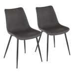 Durango Industrial Grey Faux Leather Dining Chairs Black Metal (Set of 2) 16 Durango Industrial Grey Faux Leather Dining Chairs Black Metal (Set of 2)