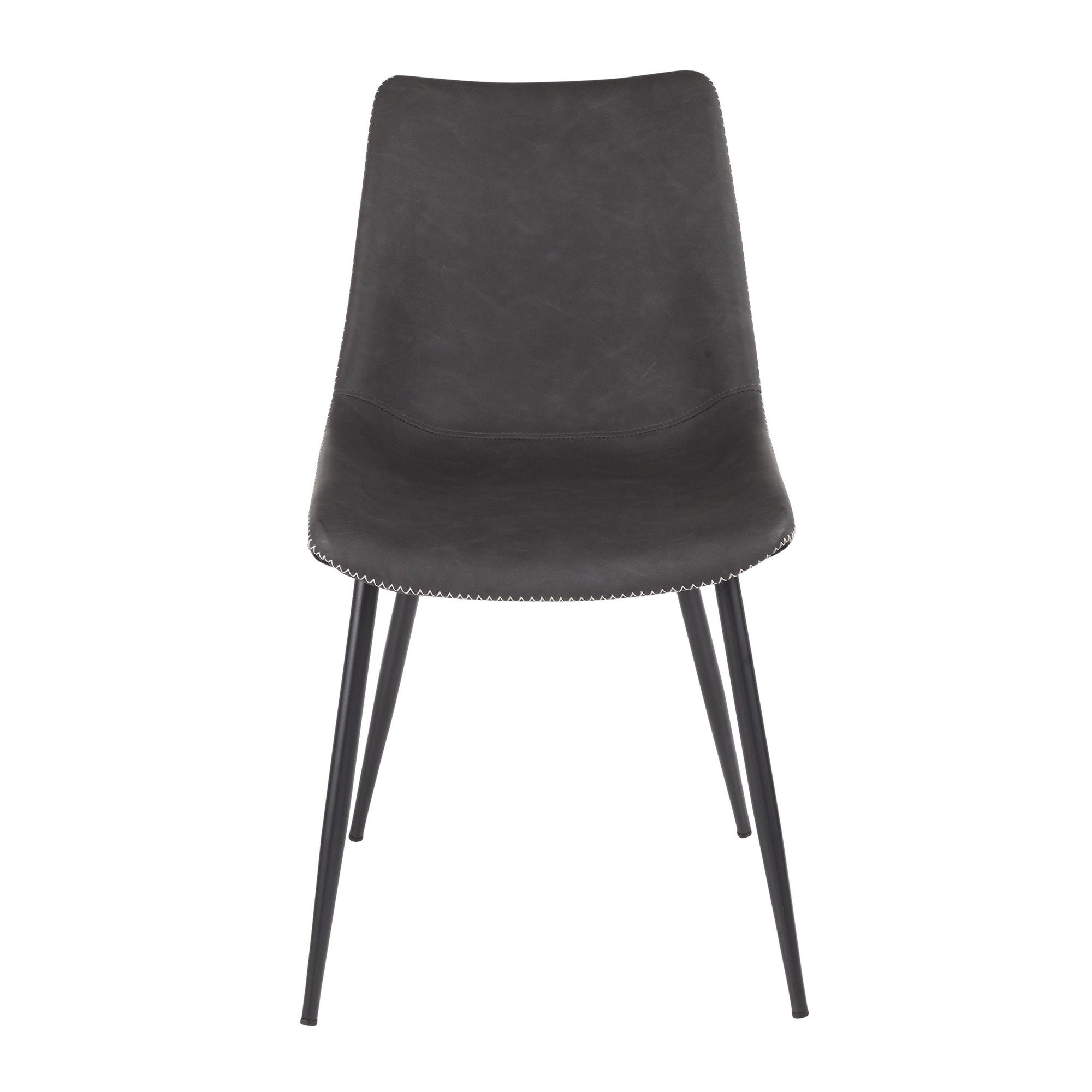 Durango Industrial Grey Faux Leather Dining Chairs Black Metal (Set of 2) 9 Durango Industrial Grey Faux Leather Dining Chairs Black Metal (Set of 2) - Image 9