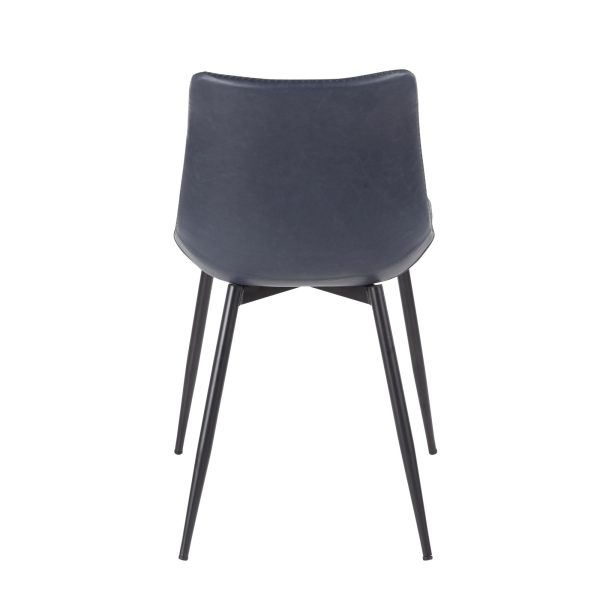 Durango Industrial Vintage Blue Faux Leather Dining Chairs Set of 2 6