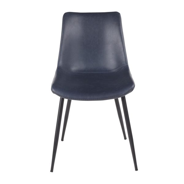 Durango Industrial Vintage Blue Faux Leather Dining Chairs Set of 2 7