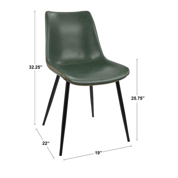 Durango Industrial Vintage Blue Faux Leather Dining Chairs Set of 2 9