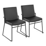 Dutchess Black Faux Leather Contemporary Dining Chairs (Set of 2) 11 Dutchess Black Faux Leather Contemporary Dining Chairs (Set of 2)