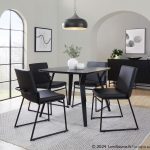 Dutchess Black Faux Leather Contemporary Dining Chairs (Set of 2) 10 Dutchess Black Faux Leather Contemporary Dining Chairs (Set of 2)