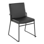 Dutchess Black Faux Leather Contemporary Dining Chairs (Set of 2) 12 Dutchess Black Faux Leather Contemporary Dining Chairs (Set of 2)