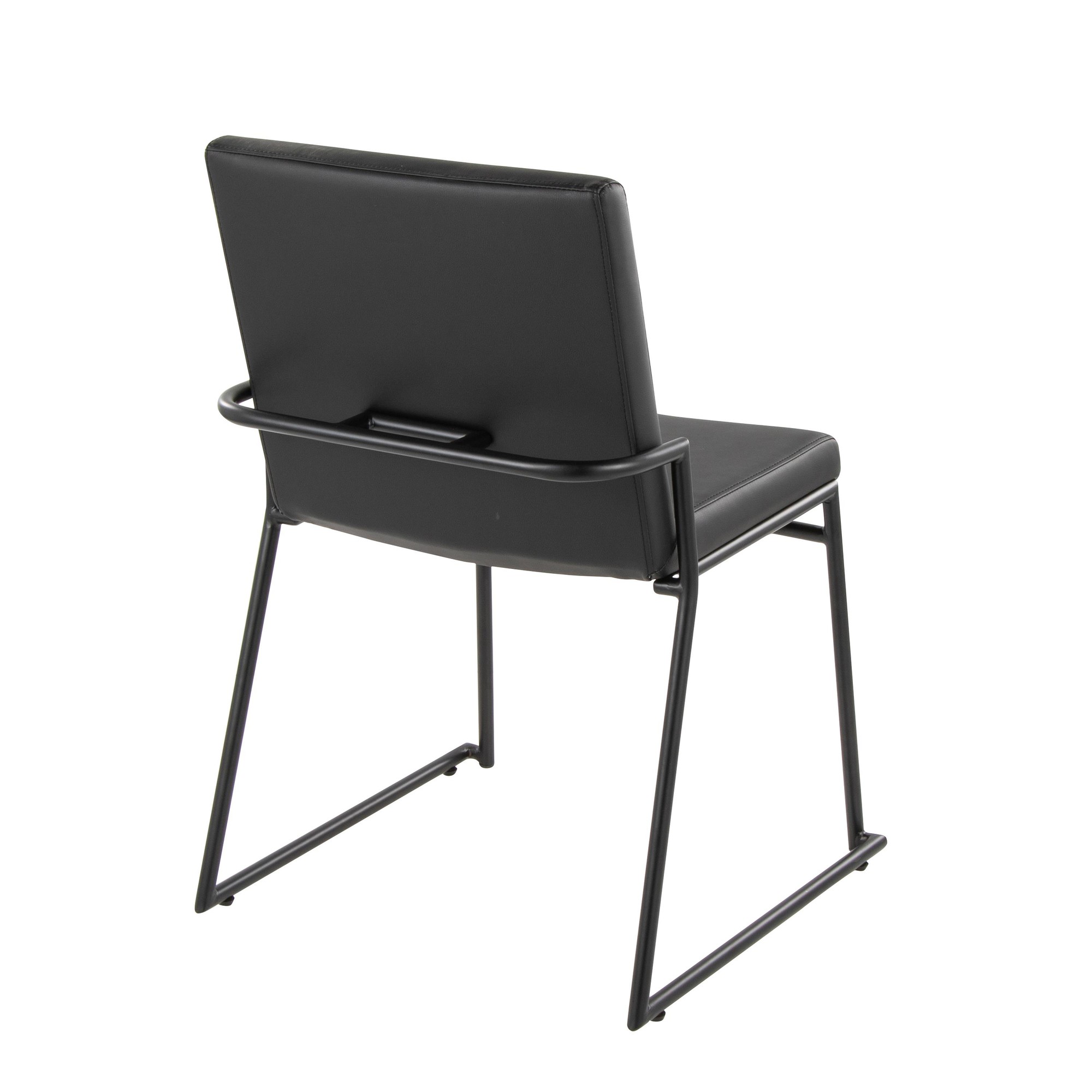Dutchess Black Faux Leather Contemporary Dining Chairs (Set of 2) 5 Dutchess Black Faux Leather Contemporary Dining Chairs (Set of 2) - Image 5