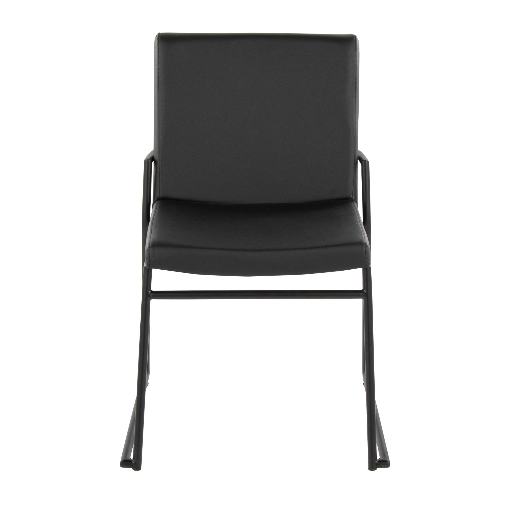 Dutchess Black Faux Leather Contemporary Dining Chairs (Set of 2) 7 Dutchess Black Faux Leather Contemporary Dining Chairs (Set of 2) - Image 7