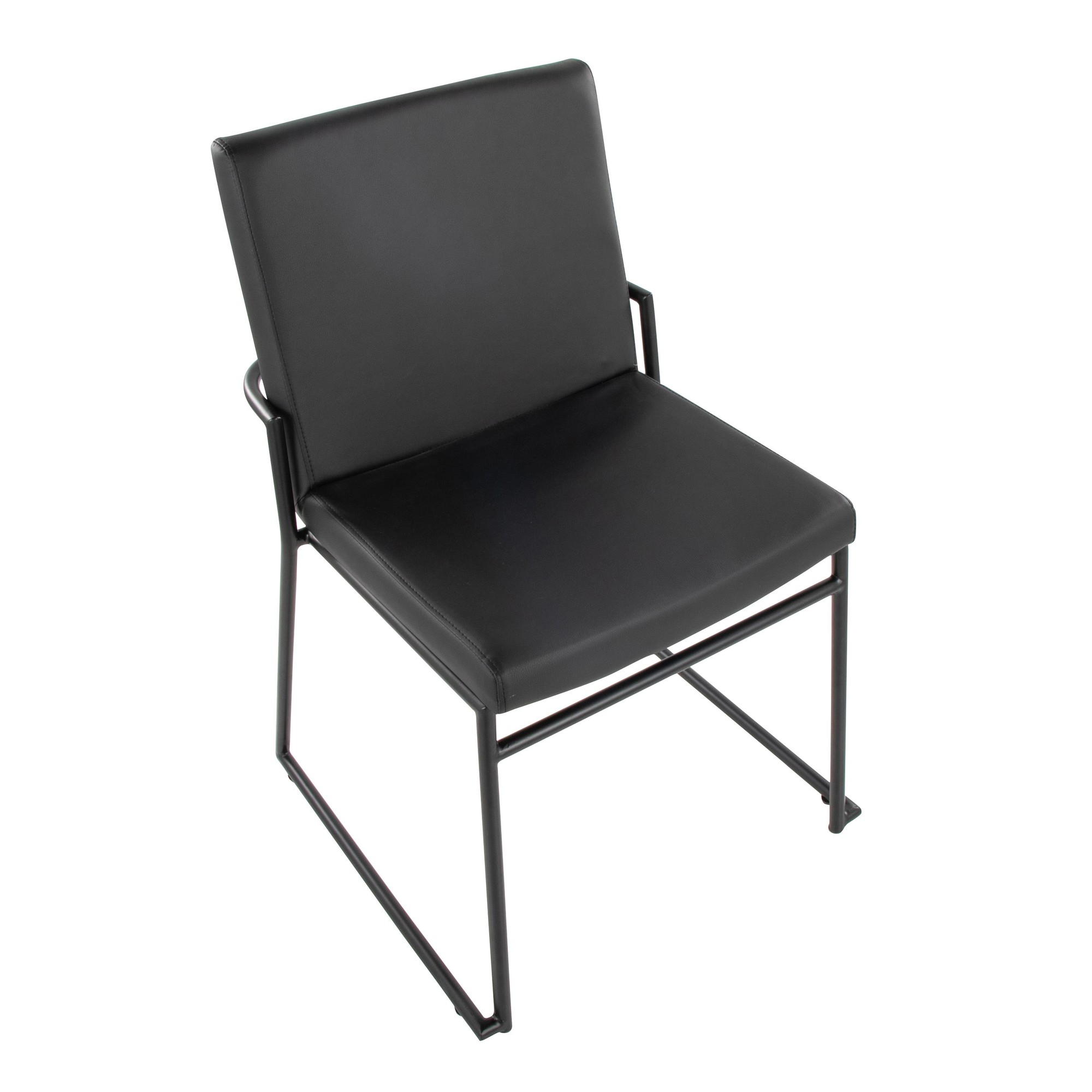 Dutchess Black Faux Leather Contemporary Dining Chairs (Set of 2) 8 Dutchess Black Faux Leather Contemporary Dining Chairs (Set of 2) - Image 8