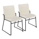 Dutchess Black Metal Cream Velvet Contemporary Dining Chairs (Set of 2) 11 Dutchess Black Metal Cream Velvet Contemporary Dining Chairs (Set of 2)