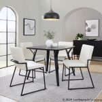 Dutchess Black Metal Cream Velvet Contemporary Dining Chairs (Set of 2) 10 Dutchess Black Metal Cream Velvet Contemporary Dining Chairs (Set of 2)