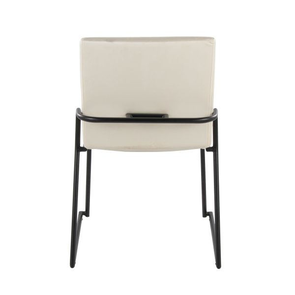 Dutchess Black Metal Cream Velvet Contemporary Dining Chairs Set of 2 5