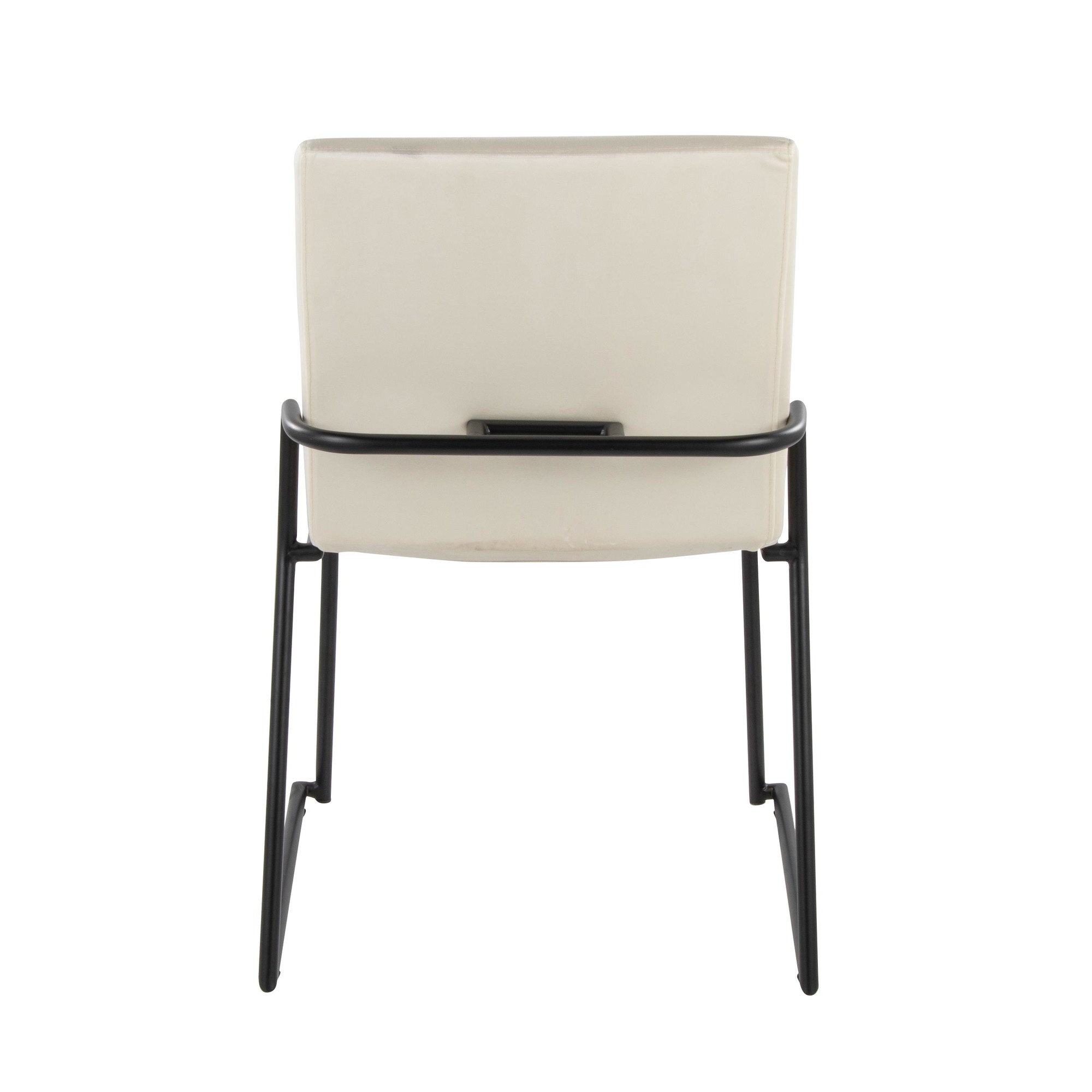 Dutchess Black Metal Cream Velvet Contemporary Dining Chairs (Set of 2) 6 Dutchess Black Metal Cream Velvet Contemporary Dining Chairs (Set of 2) - Image 6