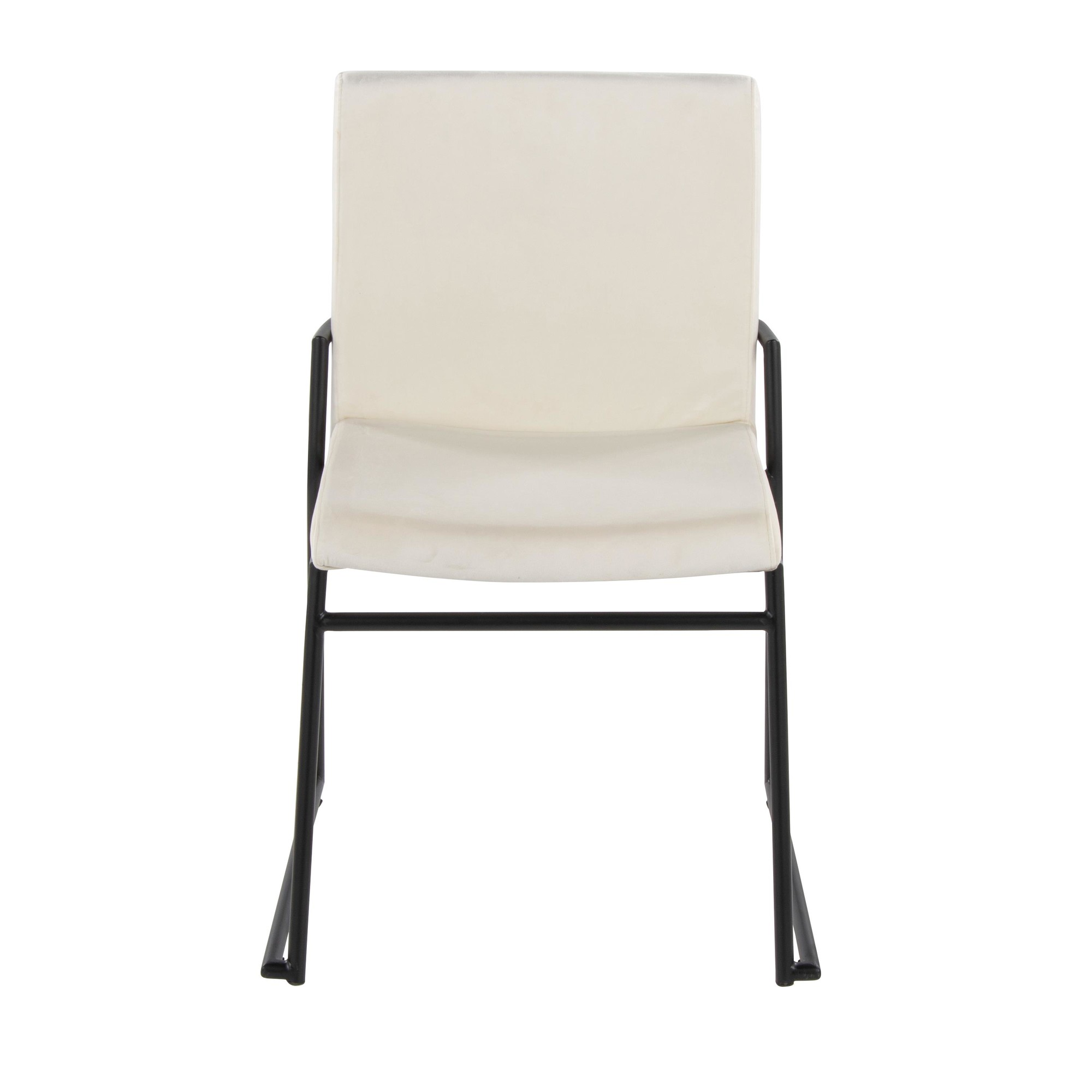 Dutchess Black Metal Cream Velvet Contemporary Dining Chairs (Set of 2) 7 Dutchess Black Metal Cream Velvet Contemporary Dining Chairs (Set of 2) - Image 7