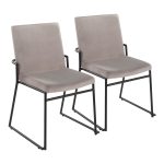 Dutchess Black Metal Silver Velvet Contemporary Dining Chairs (Set of 2) 11 Dutchess Black Metal Silver Velvet Contemporary Dining Chairs (Set of 2)