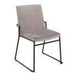 Dutchess Black Metal Silver Velvet Contemporary Dining Chairs (Set of 2) 12 Dutchess Black Metal Silver Velvet Contemporary Dining Chairs (Set of 2)