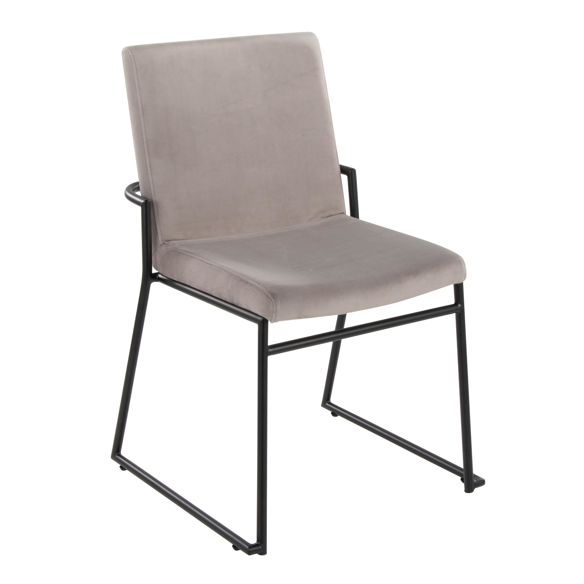 Dutchess Black Metal Silver Velvet Contemporary Dining Chairs (Set of 2) 3 Dutchess Black Metal Silver Velvet Contemporary Dining Chairs (Set of 2) - Image 3