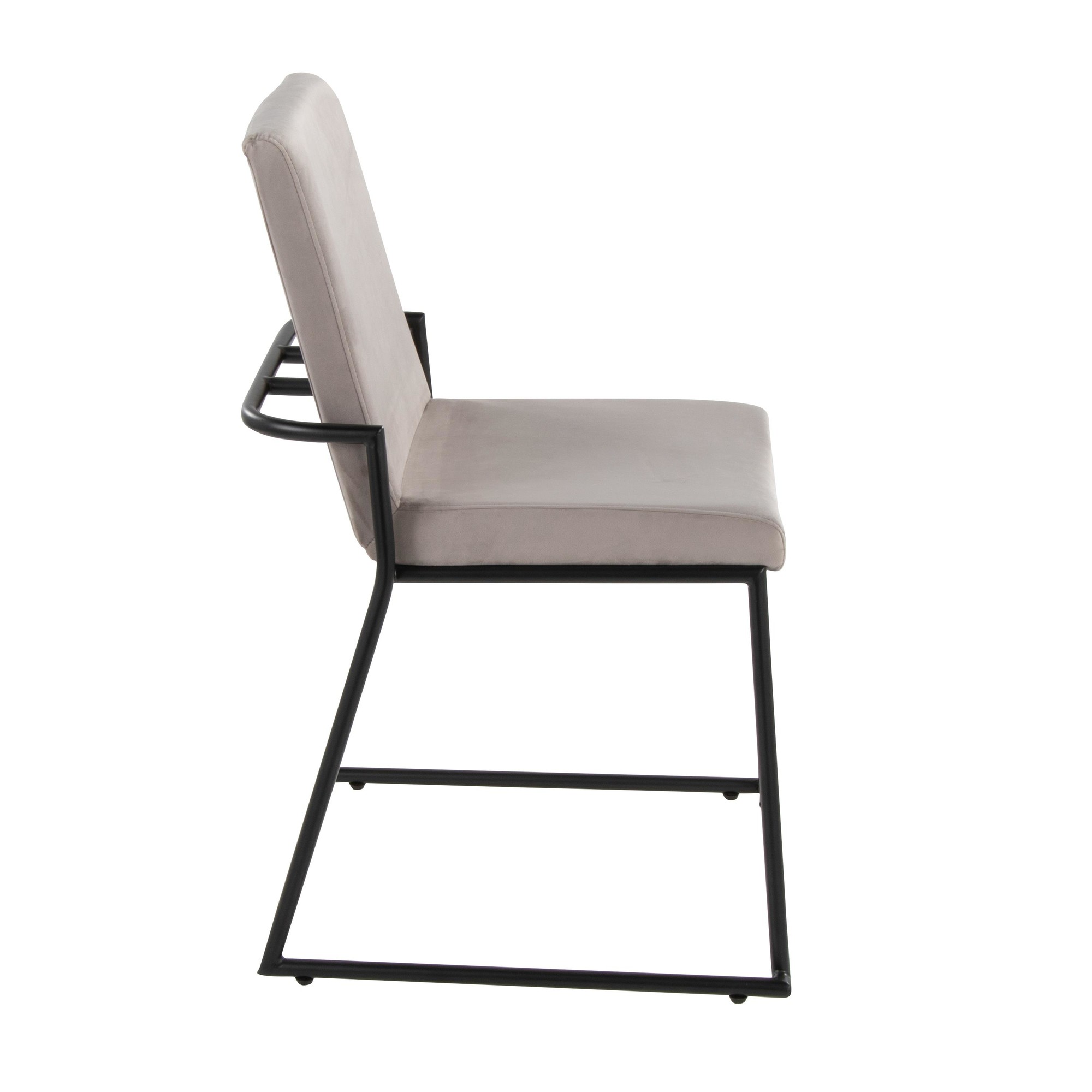 Dutchess Black Metal Silver Velvet Contemporary Dining Chairs (Set of 2) 4 Dutchess Black Metal Silver Velvet Contemporary Dining Chairs (Set of 2) - Image 4