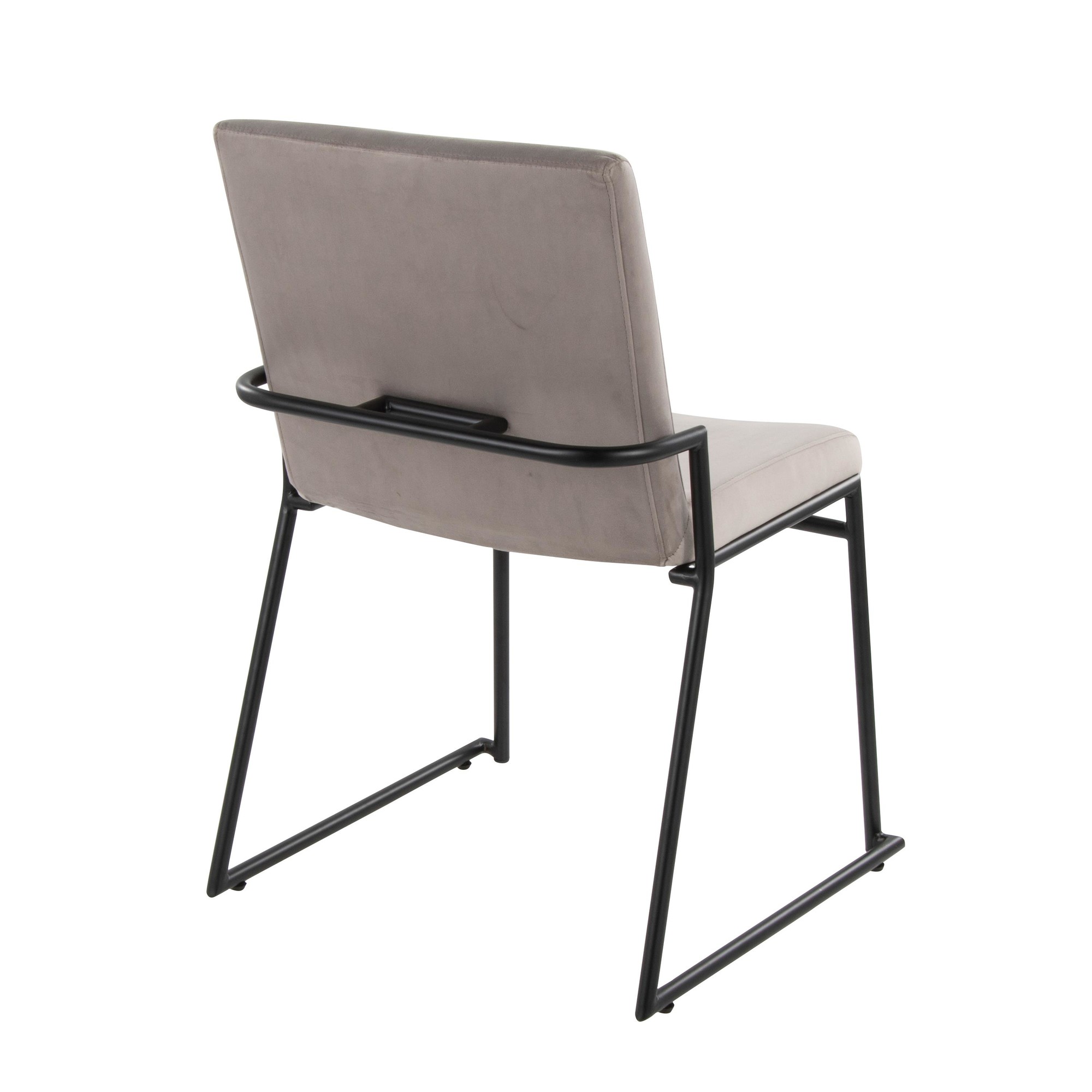 Dutchess Black Metal Silver Velvet Contemporary Dining Chairs (Set of 2) 5 Dutchess Black Metal Silver Velvet Contemporary Dining Chairs (Set of 2) - Image 5