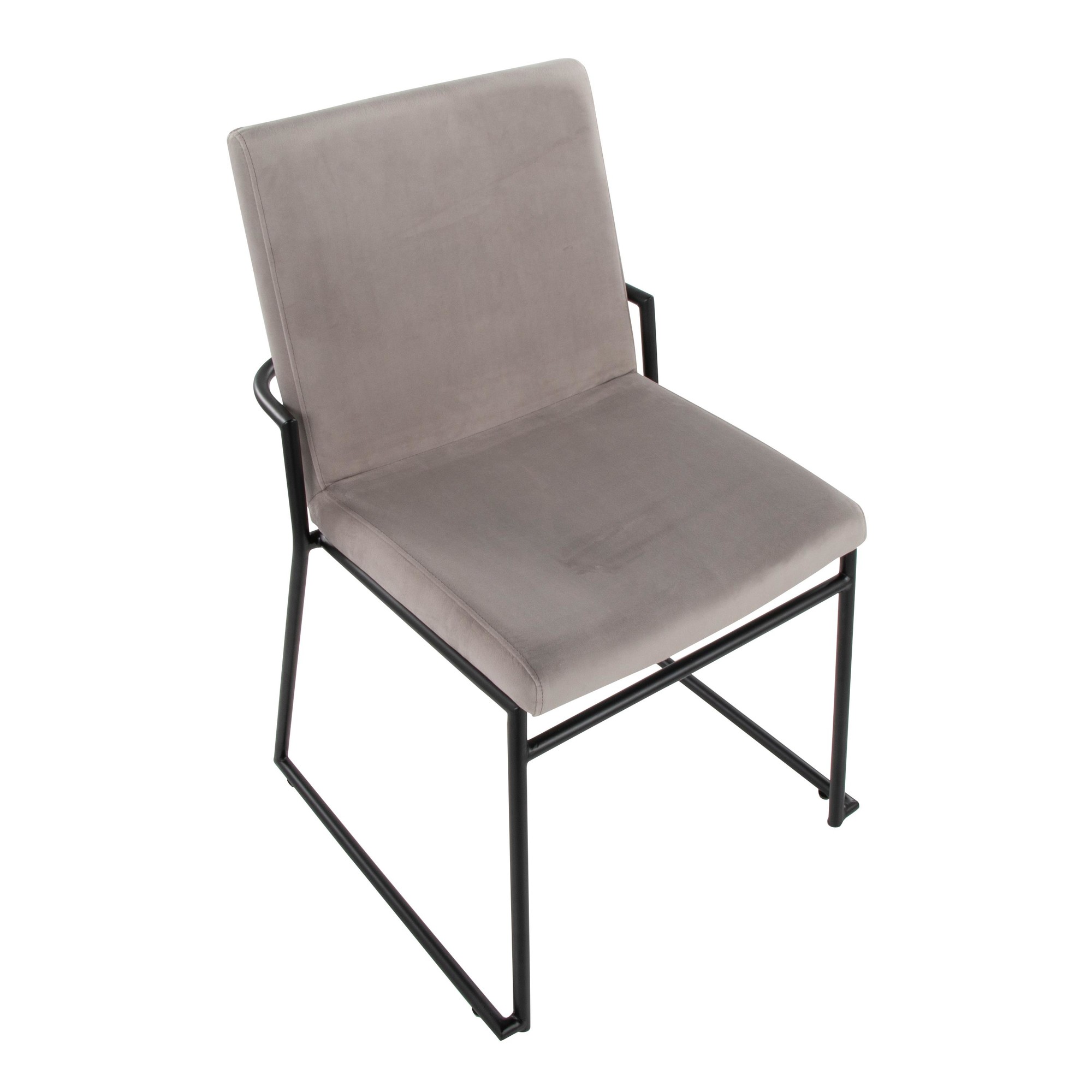 Dutchess Black Metal Silver Velvet Contemporary Dining Chairs (Set of 2) 8 Dutchess Black Metal Silver Velvet Contemporary Dining Chairs (Set of 2) - Image 8