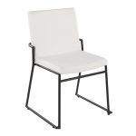 Dutchess Black Metal White Faux Leather Contemporary Dining Chairs (Set of 2)