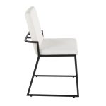 Dutchess Black Metal White Faux Leather Contemporary Dining Chairs (Set of 2)