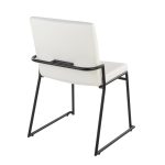 Dutchess Black Metal White Faux Leather Contemporary Dining Chairs (Set of 2)
