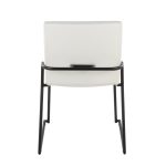 Dutchess Black Metal White Faux Leather Contemporary Dining Chairs (Set of 2)