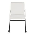 Dutchess Black Metal White Faux Leather Contemporary Dining Chairs (Set of 2)