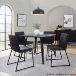 Dutchess Black Velvet Contemporary Dining Chairs Black Metal (Set of 2) 10 Dutchess Black Velvet Contemporary Dining Chairs Black Metal (Set of 2)