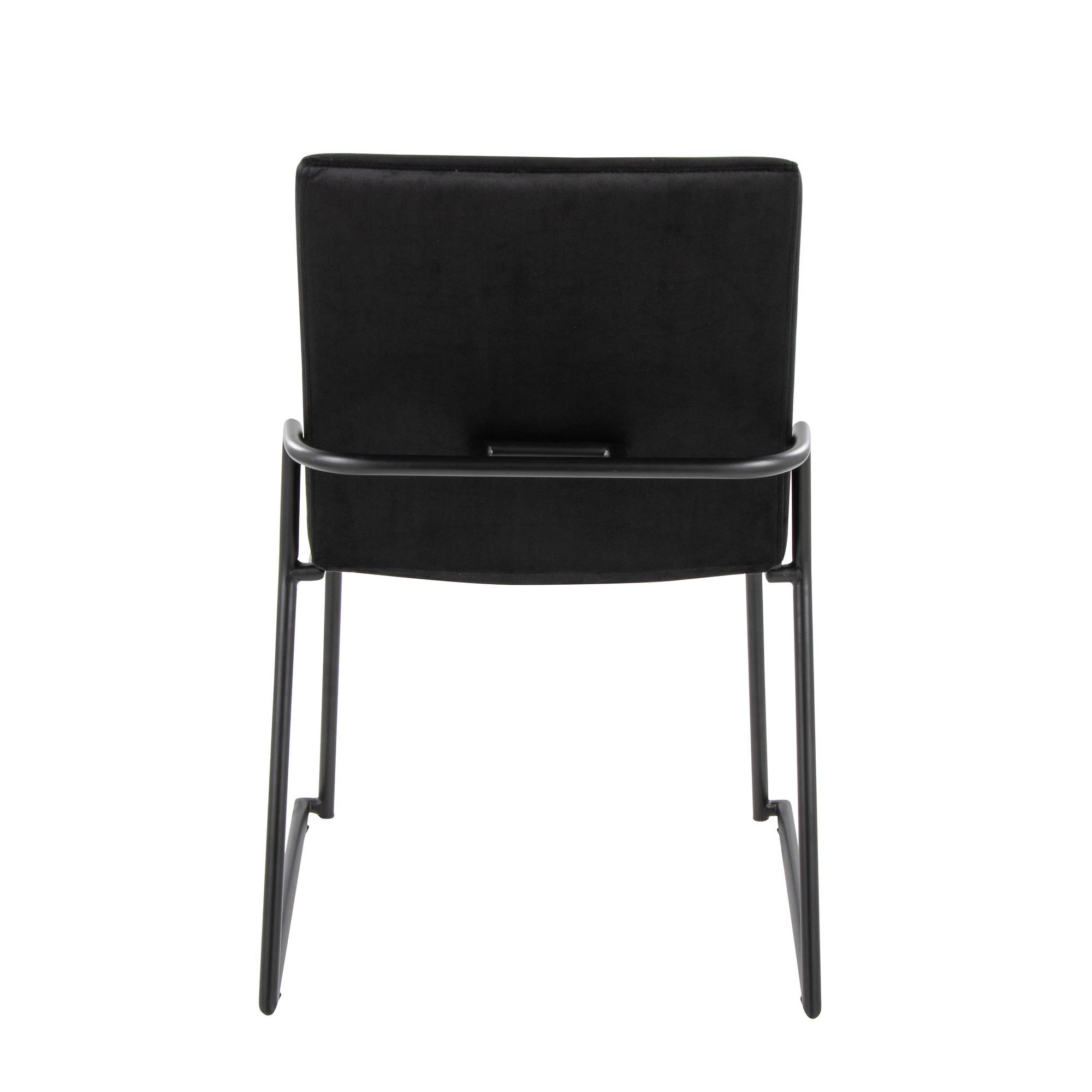 Dutchess Black Velvet Contemporary Dining Chairs Black Metal (Set of 2) 6 Dutchess Black Velvet Contemporary Dining Chairs Black Metal (Set of 2) - Image 6