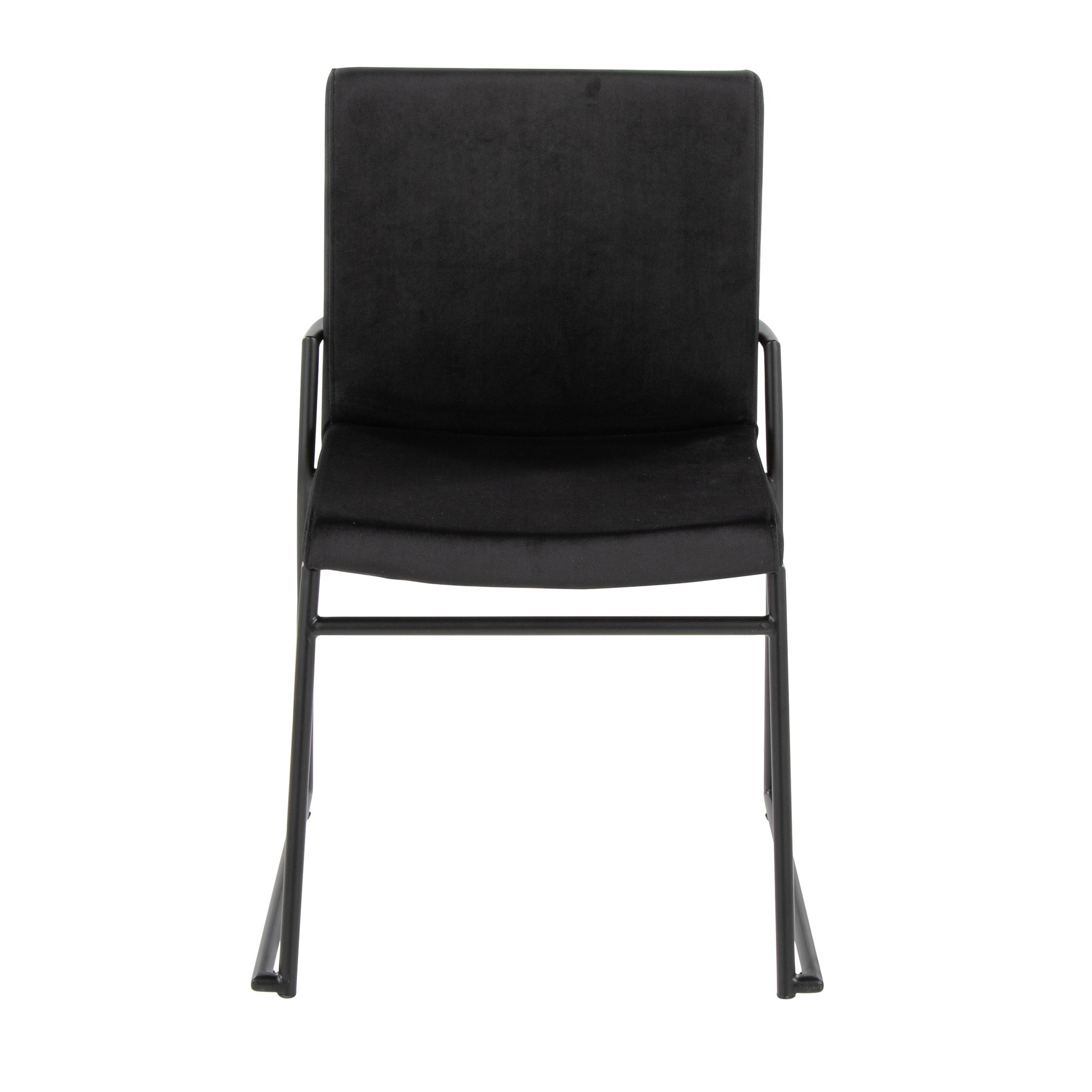 Dutchess Black Velvet Contemporary Dining Chairs Black Metal (Set of 2) 7 Dutchess Black Velvet Contemporary Dining Chairs Black Metal (Set of 2) - Image 7