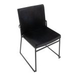 Dutchess Black Velvet Contemporary Dining Chairs Black Metal (Set of 2) 17 Dutchess Black Velvet Contemporary Dining Chairs Black Metal (Set of 2)