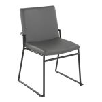 Dutchess Contemporary Black Metal and Grey Faux Leather Dining Chairs (Set of 2)