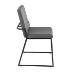 Dutchess Contemporary Black Metal and Grey Faux Leather Dining Chairs (Set of 2)