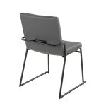 Dutchess Contemporary Black Metal and Grey Faux Leather Dining Chairs (Set of 2)