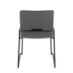 Dutchess Contemporary Black Metal and Grey Faux Leather Dining Chairs (Set of 2)
