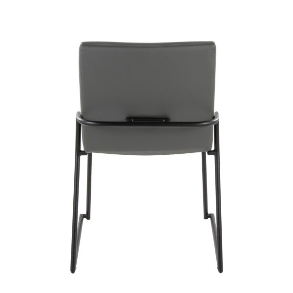 Dutchess Contemporary Black Metal and Grey Faux Leather Dining Chairs Set of 2 5
