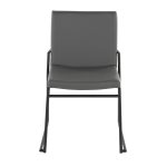 Dutchess Contemporary Black Metal and Grey Faux Leather Dining Chairs (Set of 2)
